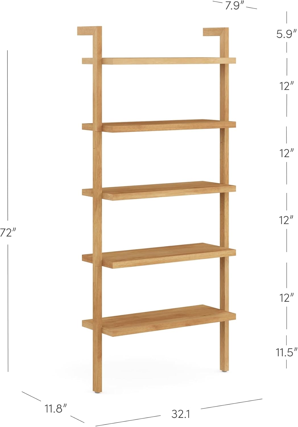 Nathan James Beacon Bohemian 5 Tier Bookshelf, Wall Mounted Bookcase, Solid Wood Bookshelf in Warm Pine Nathan James Beacon Bohemian 5 Tier Bookshelf, Wall Mounted Bookcase, Solid Wood Bookshelf in Warm Pine