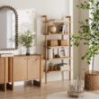 Nathan James Beacon Bohemian 5 Tier Bookshelf, Wall Mounted Bookcase, Solid Wood Bookshelf in Warm Pine Nathan James Beacon Bohemian 5 Tier Bookshelf, Wall Mounted Bookcase, Solid Wood Bookshelf in Warm Pine