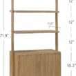 Nathan James Jasper 3-Shelf Solid Wood Boho Bookshelf, Wall Mounted Bookshelf with Cabinet with Fluted Doors, Light Brown Nathan James Jasper 3-Shelf Solid Wood Boho Bookshelf, Wall Mounted Bookshelf with Cabinet with Fluted Doors, Light Brown