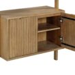 Nathan James Jasper 3-Shelf Solid Wood Boho Bookshelf, Wall Mounted Bookshelf with Cabinet with Fluted Doors, Light Brown Nathan James Jasper 3-Shelf Solid Wood Boho Bookshelf, Wall Mounted Bookshelf with Cabinet with Fluted Doors, Light Brown