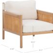 Nathan James Hemming Upholstered Armchair, Solid Wood Accent Chair with Boucle Upholstery and Faux Rattan Arm Inlay, Cream/Raw Oak