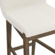 Nathan James Gracie Modern Counter Height Bar Stool with Back, Counter Stool Upholstered Chair with Natural Textured Linen and Brushed Wooden Legs, Cream Boucle/Dark Brown
