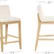 Nathan James Gracie Modern Counter Height Bar Stool with Back, Counter Stool Upholstered Chair with Natural Textured Linen and Brushed Wooden Legs, Cream Boucle/Light Brown Nathan James Gracie Modern Counter Height Bar Stool with Back, Counter Stool Upholstered Chair with Natural Textured Linen and Brushed Wooden Legs, Cream Boucle/Light Brown