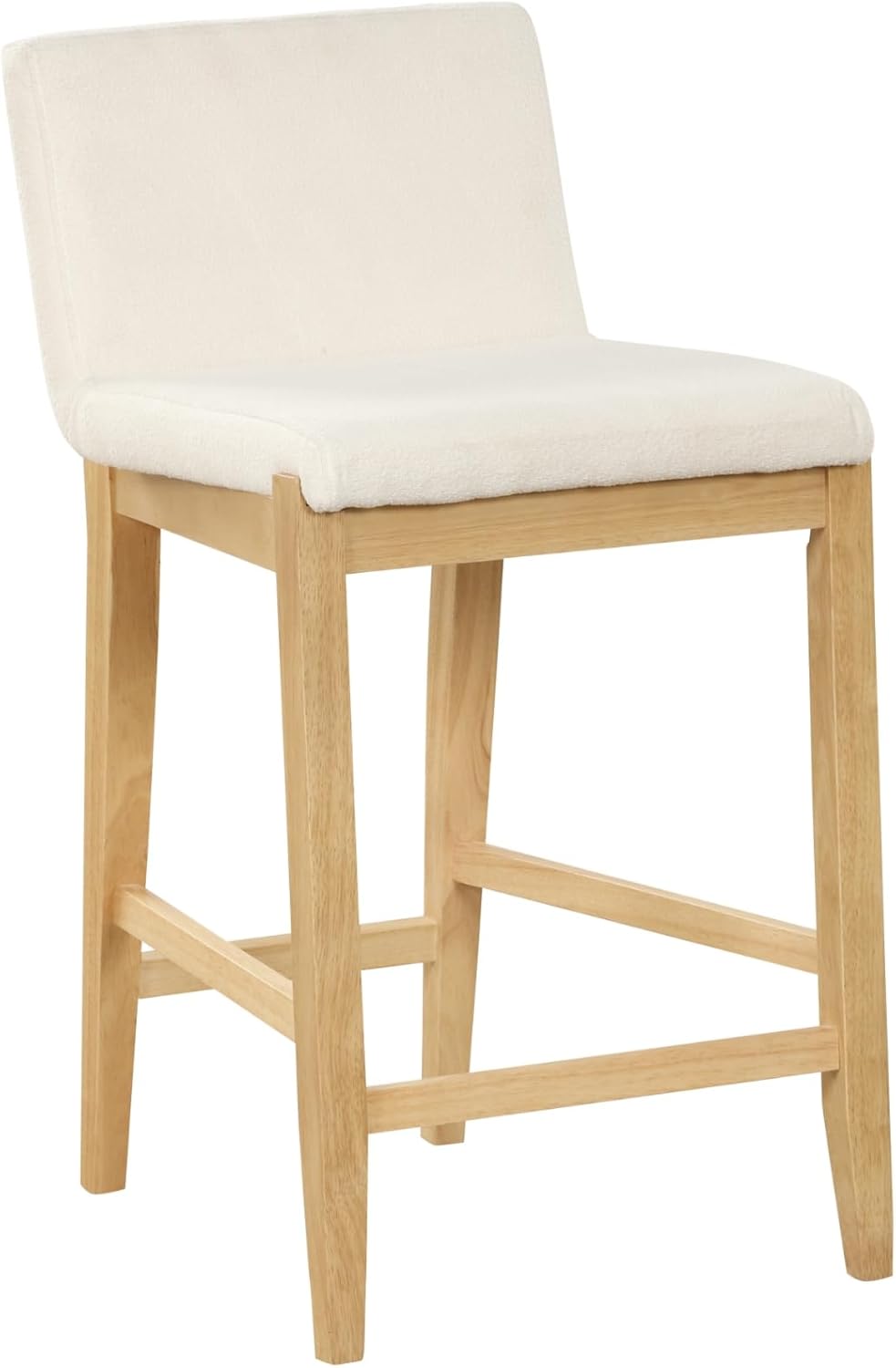 Nathan James Gracie Modern Counter Height Bar Stool with Back, Counter Stool Upholstered Chair with Natural Textured Linen and Brushed Wooden Legs, Cream Boucle/Light Brown Nathan James Gracie Modern Counter Height Bar Stool with Back, Counter Stool Upholstered Chair with Natural Textured Linen and Brushed Wooden Legs, Cream Boucle/Light Brown