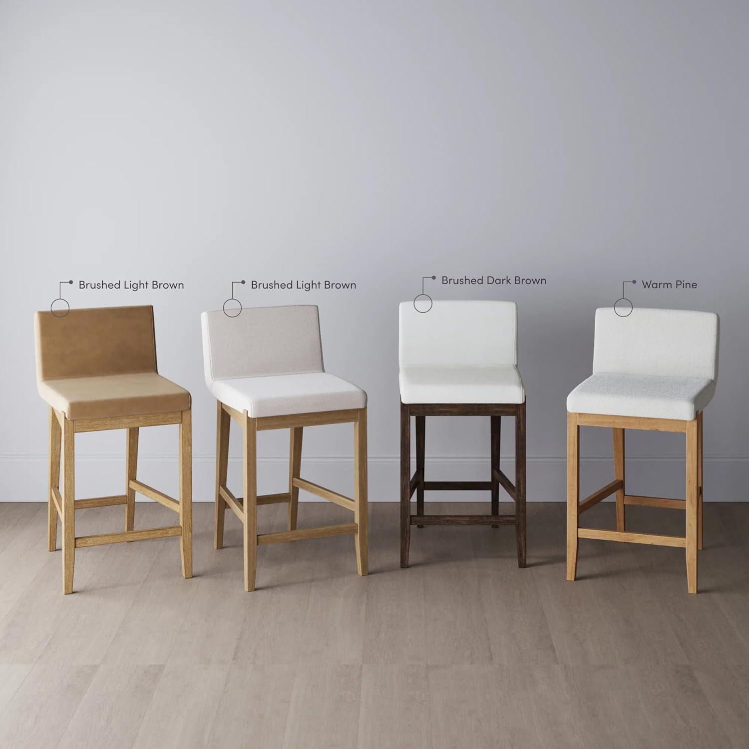 Nathan James Gracie Modern Counter Height Bar Stool with Back, Counter Stool Upholstered Chair with Natural Textured Linen and Brushed Wooden Legs, Cream Boucle/Light Brown Nathan James Gracie Modern Counter Height Bar Stool with Back, Counter Stool Upholstered Chair with Natural Textured Linen and Brushed Wooden Legs, Cream Boucle/Light Brown