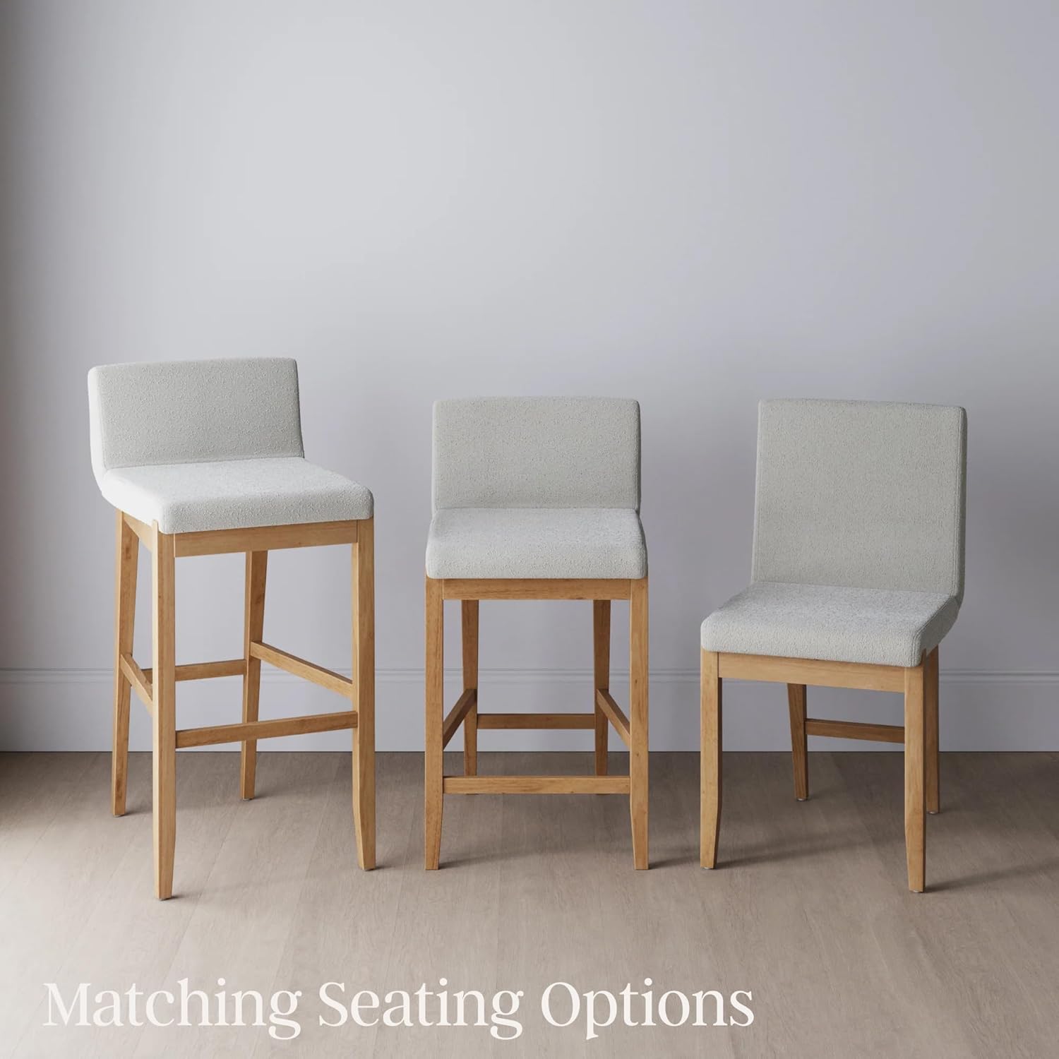 Nathan James Gracie Modern Counter Height Bar Stool with Back, Counter Stool Upholstered Chair with Natural Textured Linen and Brushed Wooden Legs, Cream Boucle/Light Brown Nathan James Gracie Modern Counter Height Bar Stool with Back, Counter Stool Upholstered Chair with Natural Textured Linen and Brushed Wooden Legs, Cream Boucle/Light Brown