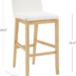 Nathan James Gracie Modern Upholstered Bar Stool, Wooden Bar Stool for Kitchen Island with Boucle Upholstery, Cream Boucle/Warm Pine