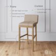Nathan James Gracie Modern Bar Stool with Back, Cushioned Bar Height Stool with Natural Flax Upholstery and Brushed Wooden Legs, Natural Flax/Brown Nathan James Gracie Modern Bar Stool with Back, Cushioned Bar Height Stool with Natural Flax Upholstery and Brushed Wooden Legs, Natural Flax/Brown