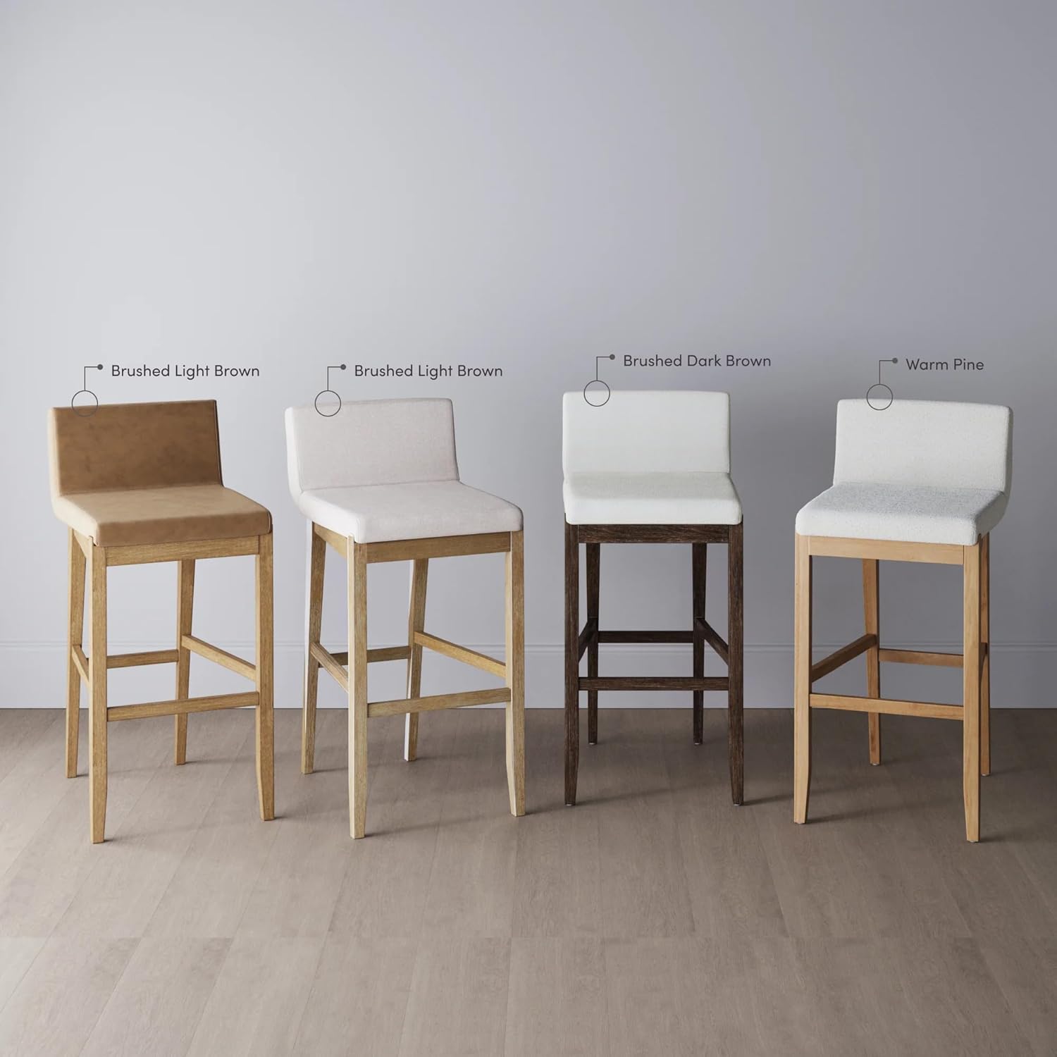 Nathan James Gracie Modern Bar Stool with Back, Cushioned Bar Height Stool with Natural Flax Upholstery and Brushed Wooden Legs, Natural Flax/Brown Nathan James Gracie Modern Bar Stool with Back, Cushioned Bar Height Stool with Natural Flax Upholstery and Brushed Wooden Legs, Natural Flax/Brown