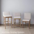 Nathan James Gracie Modern Bar Stool with Back, Cushioned Bar Height Stool with Natural Flax Upholstery and Brushed Wooden Legs, Natural Flax/Brown Nathan James Gracie Modern Bar Stool with Back, Cushioned Bar Height Stool with Natural Flax Upholstery and Brushed Wooden Legs, Natural Flax/Brown