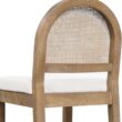 Nathan James Bailey Boucle Upholstered Rattan Bar Stool, Counter Height Stool with Natural Rattan Woven Back For Kitchen Island, Light Brown