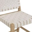 Nathan James Cohen Mid Century Modern Bar Stool, Upholstered Faux Leather Counter Stool with Back and Solid Wood Legs, Off White