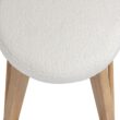 Nathan James Amalia Bohemian Swivel Bar Stool, Backless Counter Height Boucle Counter Stool with Solid Wood Legs and Upholstered Seat, White Oak
