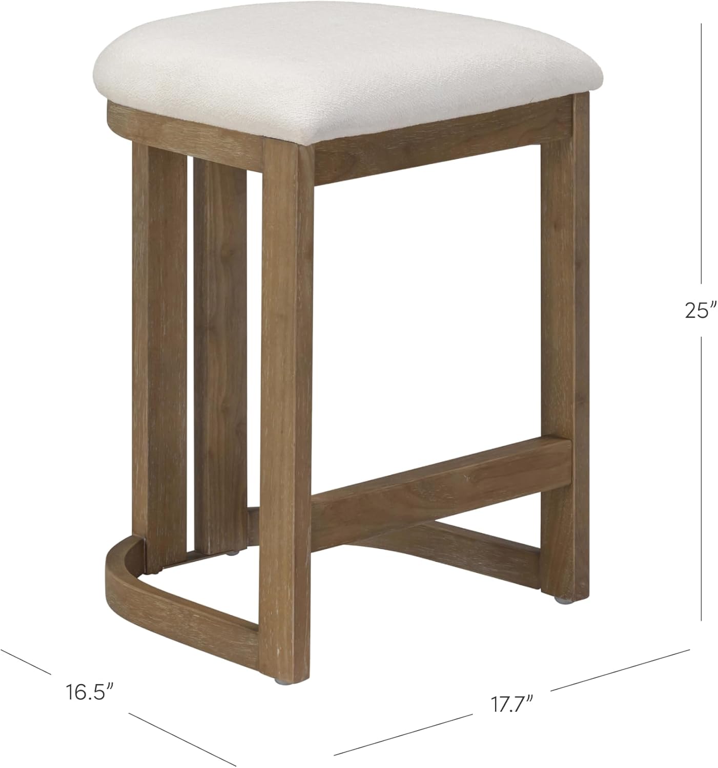 Nathan James Veya Modern Backless Bar Stool, Barrel Bar Stool with Boucle Upholstery and Solid Wood Legs, Light Brown Nathan James Veya Modern Backless Bar Stool, Barrel Bar Stool with Boucle Upholstery and Solid Wood Legs, Light Brown