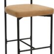 Nathan James Dahlia Counter Height Chair, Modern Barstool with Back, Mid-Century Metal Legs and Leather Padded Cushion for Kitchen, Island and Bars, Brown/Black