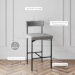 Nathan James Dahlia Counter Height Chair, Modern Barstool with Back, Mid-Century Metal Legs and Padded Cushion for Kitchen, Island and Bars, Light Grey/Black Nathan James Dahlia Counter Height Chair, Modern Barstool with Back, Mid-Century Metal Legs and Padded Cushion for Kitchen, Island and Bars, Light Grey/Black