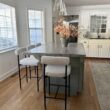 Nathan James Dahlia Counter Height Chair, Modern Barstool with Back, Mid-Century Metal Legs and Padded Cushion for Kitchen, Island and Bars, Light Grey/Black Nathan James Dahlia Counter Height Chair, Modern Barstool with Back, Mid-Century Metal Legs and Padded Cushion for Kitchen, Island and Bars, Light Grey/Black