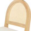 Nathan James Bailey Upholstered Rattan Bar Stool in Oak Finish Frame, Counter Height Stool with Natural Rattan Woven Back For Kitchen Island, Brown