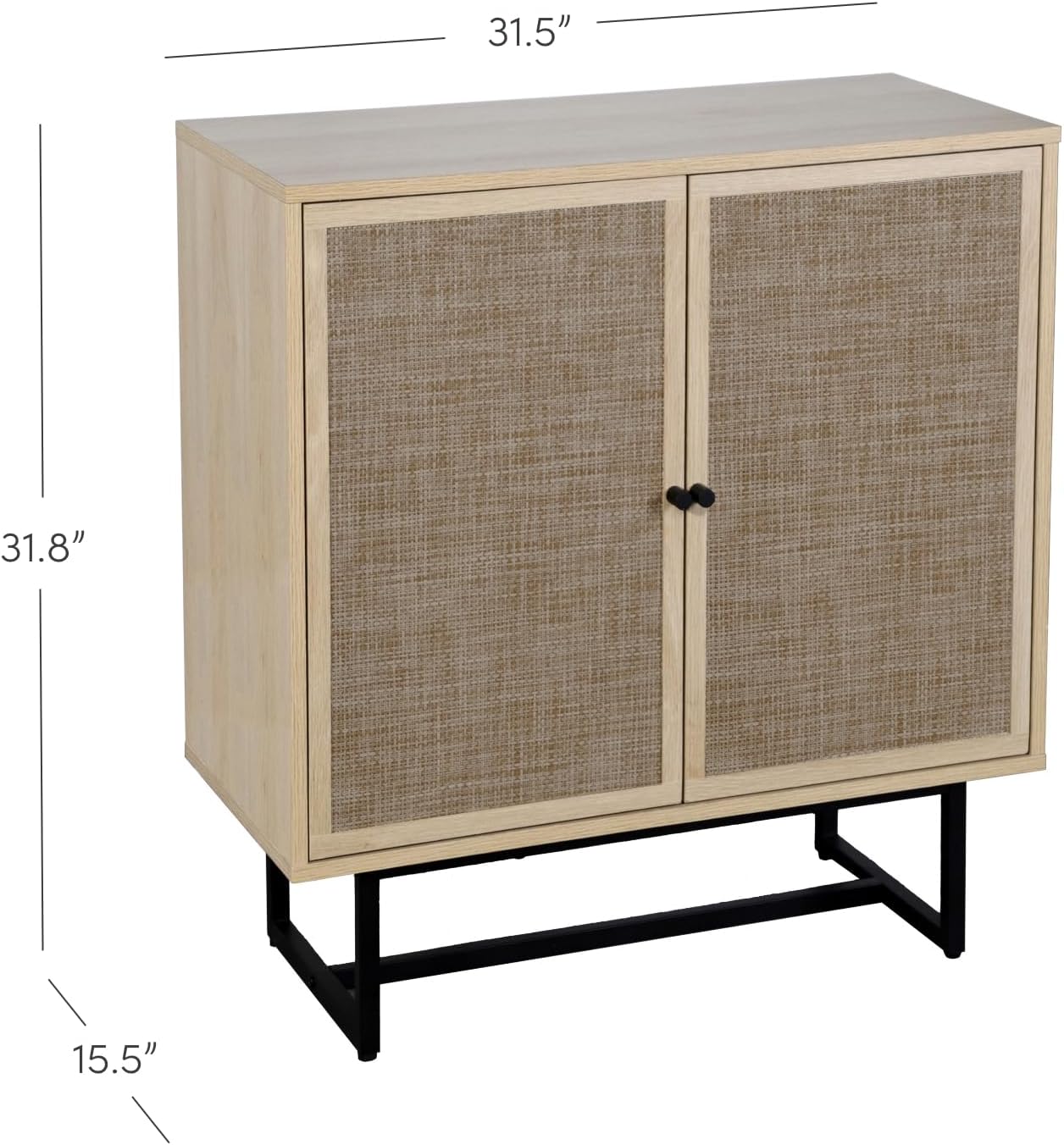 Nathan James Kova Accent Sideboard Storage Cabinet in Light Wood and Rattan with Metal Frame, Adjustable Shelves and Cane Doors, for Hallway, or Living Room, Light Oak/Cane/Black Nathan James Kova Accent Sideboard Storage Cabinet in Light Wood and Rattan with Metal Frame, Adjustable Shelves and Cane Doors, for Hallway, or Living Room, Light Oak/Cane/Black