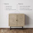 Nathan James Kova Accent Sideboard Storage Cabinet in Light Wood and Rattan with Metal Frame, Adjustable Shelves and Cane Doors, for Hallway, or Living Room, Light Oak/Cane/Black Nathan James Kova Accent Sideboard Storage Cabinet in Light Wood and Rattan with Metal Frame, Adjustable Shelves and Cane Doors, for Hallway, or Living Room, Light Oak/Cane/Black