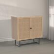 Nathan James Kova Accent Sideboard Storage Cabinet in Light Wood and Rattan with Metal Frame, Adjustable Shelves and Cane Doors, for Hallway, or Living Room, Light Oak/Cane/Black Nathan James Kova Accent Sideboard Storage Cabinet in Light Wood and Rattan with Metal Frame, Adjustable Shelves and Cane Doors, for Hallway, or Living Room, Light Oak/Cane/Black