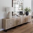 Nathan James Kova Accent Sideboard Storage Cabinet in Light Wood and Rattan with Metal Frame, Adjustable Shelves and Cane Doors, for Hallway, or Living Room, Light Oak/Cane/Black Nathan James Kova Accent Sideboard Storage Cabinet in Light Wood and Rattan with Metal Frame, Adjustable Shelves and Cane Doors, for Hallway, or Living Room, Light Oak/Cane/Black