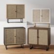 Nathan James Kova Accent Sideboard Storage Cabinet in Light Wood and Rattan with Metal Frame, Adjustable Shelves and Cane Doors, for Hallway, or Living Room, Light Oak/Cane/Black Nathan James Kova Accent Sideboard Storage Cabinet in Light Wood and Rattan with Metal Frame, Adjustable Shelves and Cane Doors, for Hallway, or Living Room, Light Oak/Cane/Black