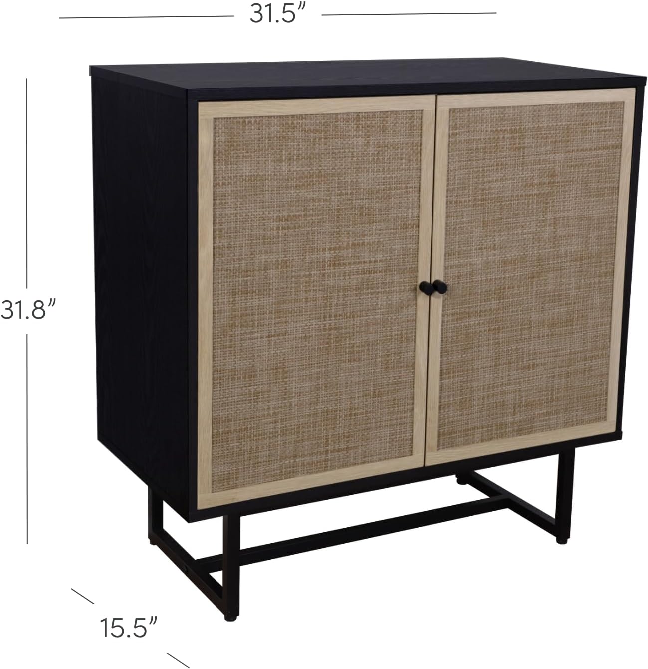 Nathan James Kova Rattan Wood Accent Sideboard Storage Cabinet with Matte Metal Frame, Adjustable Interior Shelves and Cane Doors, for Hallway, Entryway or Living Room, Black Oak/Cane Nathan James Kova Rattan Wood Accent Sideboard Storage Cabinet with Matte Metal Frame, Adjustable Interior Shelves and Cane Doors, for Hallway, Entryway or Living Room, Black Oak/Cane