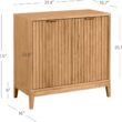 Nathan James Jasper Wood Modern Sideboard Accent Storage Cabinet with Fluted Doors, for Kitchen or Living Room, Warm Pine