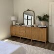 Nathan James Jasper Wood Modern Sideboard Accent Storage Cabinet with Fluted Doors, for Kitchen or Living Room, Warm Pine