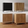 Nathan James Jasper Wood Modern Sideboard Accent Storage Cabinet with Fluted Doors, for Kitchen or Living Room, Warm Pine