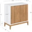 Nathan James Jasper Modern Sideboard, Kitchen Storage Cabinet with Fluted Doors, Accent Storage for Kitchen or Living Room, White/Warm Pine