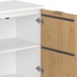 Nathan James Jasper Modern Sideboard, Kitchen Storage Cabinet with Fluted Doors, Accent Storage for Kitchen or Living Room, White/Warm Pine