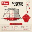 Eskimo Outbreak 450XDP, Pop-Up Portable Ice Fishing Shelter, No-Trip Door, 4-5 Person, Red/Black, 50450