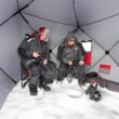 Eskimo QuickFish 3HD, Pop-Up Portable Shelter, No-Trip Door, Red/Black, Fully Insulated, Deluxe Ice Anchors, Three Person, Ice Fishing Shelter, 46075