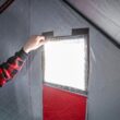 Eskimo QuickFish 3HD, Pop-Up Portable Shelter, No-Trip Door, Red/Black, Fully Insulated, Deluxe Ice Anchors, Three Person, Ice Fishing Shelter, 46075