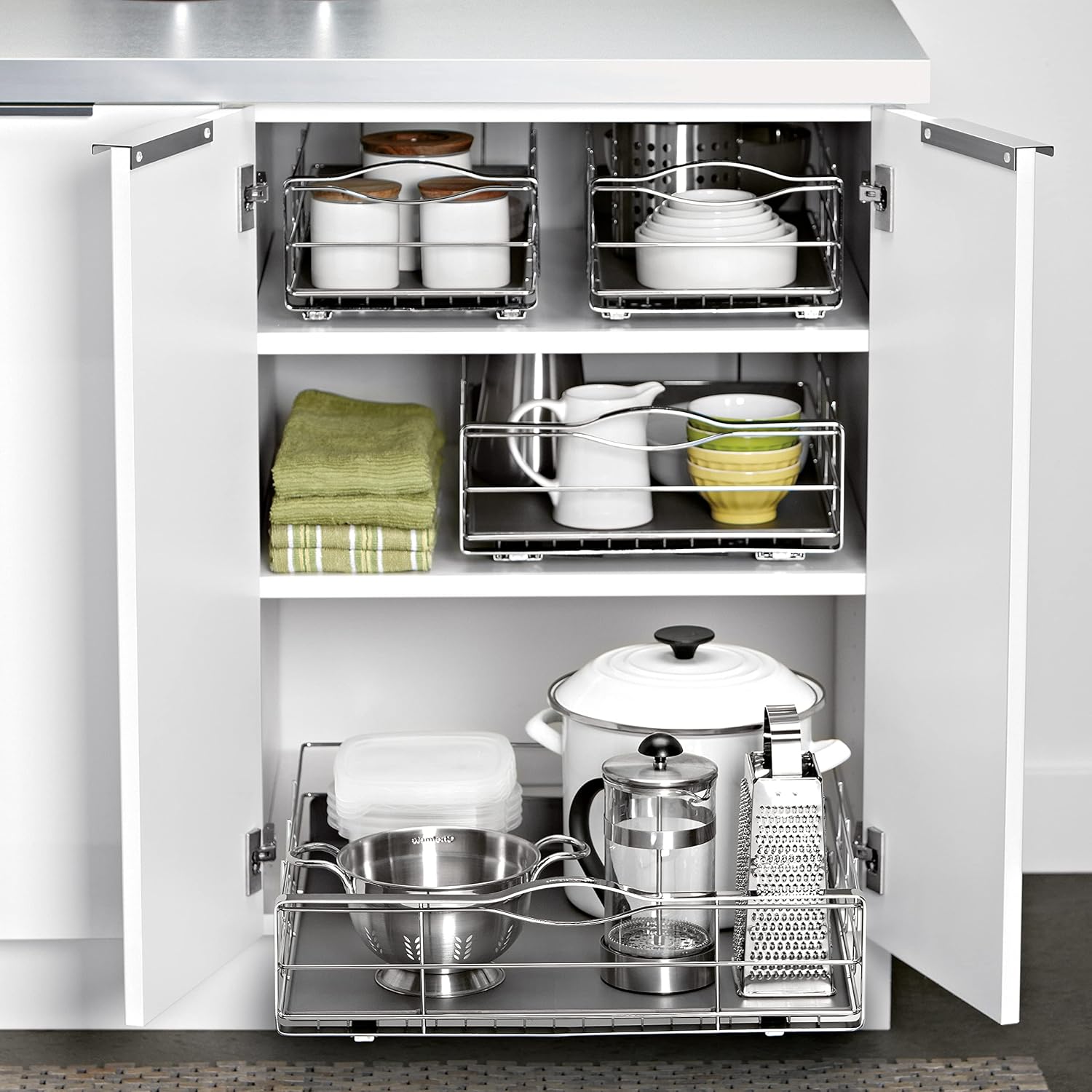 simplehuman KT1120 20 inch Pull-Out Cabinet Organizer, Heavy-Gauge Steel Frame Medium simplehuman KT1120 20 inch Pull-Out Cabinet Organizer, Heavy-Gauge Steel Frame Medium
