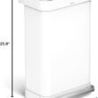 simplehuman Kitchen Trash Can with Lid, Touchless Waste Bin, Large 45 Liter, Rectangular, White Stainless Steel simplehuman Kitchen Trash Can with Lid, Touchless Waste Bin, Large 45 Liter, Rectangular, White Stainless Steel