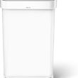 simplehuman Kitchen Trash Can with Lid, Touchless Waste Bin, Large 45 Liter, Rectangular, White Stainless Steel simplehuman Kitchen Trash Can with Lid, Touchless Waste Bin, Large 45 Liter, Rectangular, White Stainless Steel
