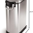 simplehuman 35 Liter, 40 lb / 18.1 kg X-Large Pet Food Storage Container for Dog Food, Cat Food, and Bird Feed, Brushed Stainless Steel