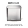 simplehuman 15L Mini Recycler Step Can, Dual Compartment Trash Can for Hotel, Offices and Small Spaces, Brushed Stainless Steel