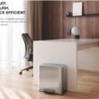 simplehuman 15L Mini Recycler Step Can, Dual Compartment Trash Can for Hotel, Offices and Small Spaces, Brushed Stainless Steel
