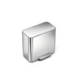 simplehuman 15L Mini Recycler Step Can, Dual Compartment Trash Can for Hotel, Offices and Small Spaces, Brushed Stainless Steel