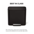 simplehuman 15L Mini Recycler Step Can, Dual Compartment Trash Can for Hotel, Offices and Small Spaces, Matte Black Steel
