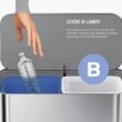 simplehuman 15L Mini Recycler Step Can, Dual Compartment Trash Can for Hotel, Offices and Small Spaces, Matte Black Steel