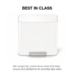 simplehuman 15L Mini Recycler Step Can, Dual Compartment Trash Can for Hotel, Offices and Small Spaces, White Steel
