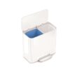 simplehuman 15L Mini Recycler Step Can, Dual Compartment Trash Can for Hotel, Offices and Small Spaces, White Steel
