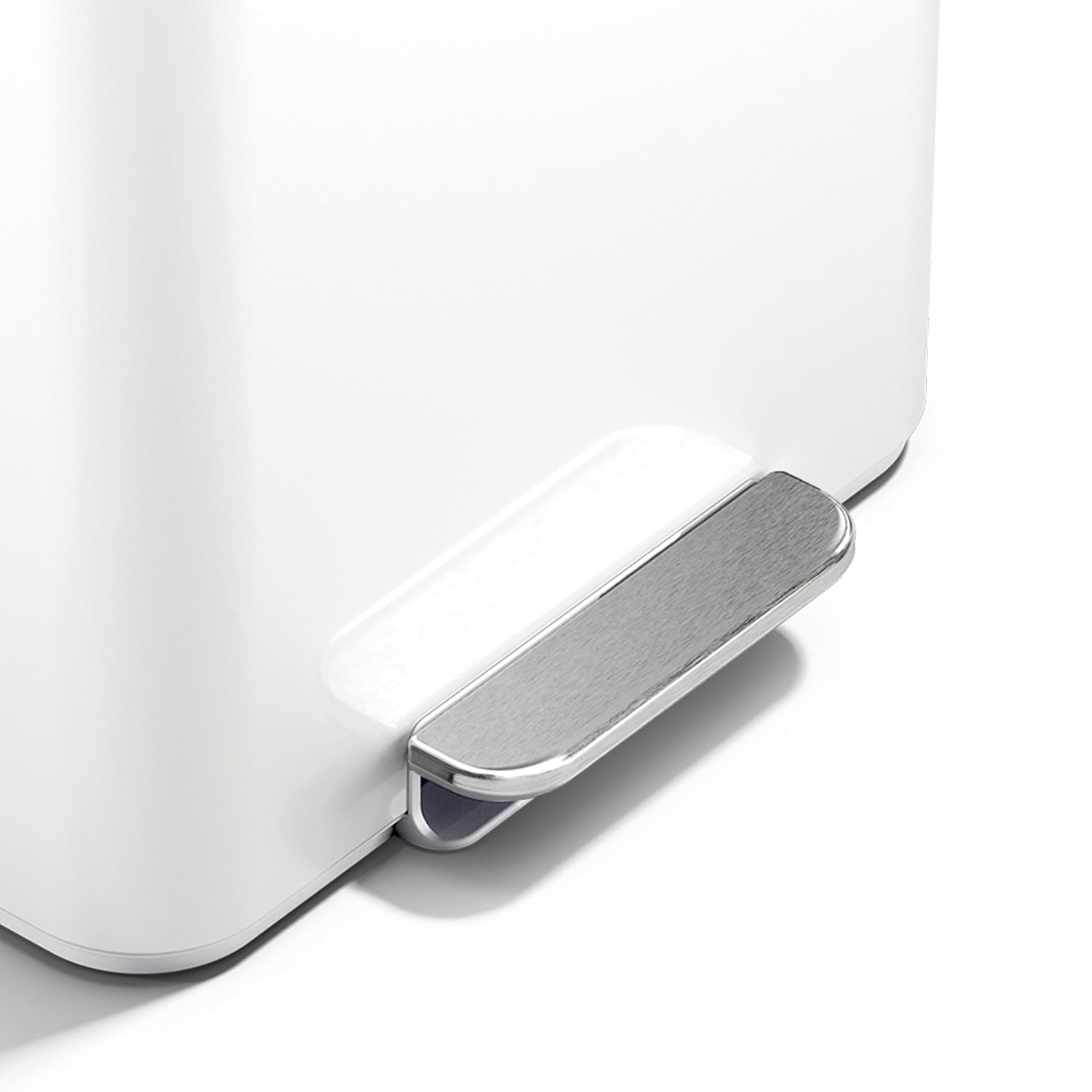 simplehuman Mini Step Can, 16L / 4.2 Gallon Space Efficient Trash Can for Hotel, Offices & Studios, 150,000-Step Strong Steel Pedal, Lid Shox Technology, Liner Pocket, White Stainless Steel simplehuman Mini Step Can, 16L / 4.2 Gallon Space Efficient Trash Can for Hotel, Offices & Studios, 150,000-Step Strong Steel Pedal, Lid Shox Technology, Liner Pocket, White Stainless Steel