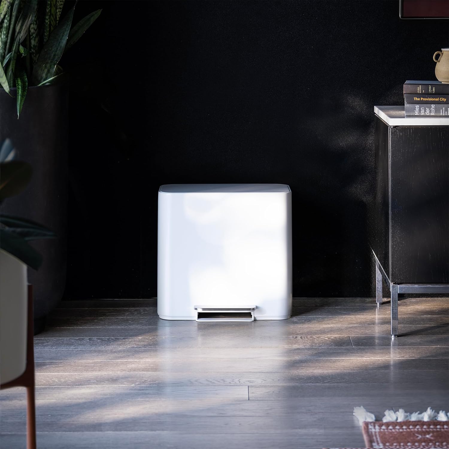 simplehuman Mini Step Can, 16L / 4.2 Gallon Space Efficient Trash Can for Hotel, Offices & Studios, 150,000-Step Strong Steel Pedal, Lid Shox Technology, Liner Pocket, White Stainless Steel simplehuman Mini Step Can, 16L / 4.2 Gallon Space Efficient Trash Can for Hotel, Offices & Studios, 150,000-Step Strong Steel Pedal, Lid Shox Technology, Liner Pocket, White Stainless Steel