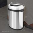 simplehuman 80 Liter / 21.1 Gallon Extra Large Semi-Round Open Top Trash Can Commercial Grade Heavy Gauge Brushed Stainless Steel, ADA-Compliant simplehuman 80 Liter / 21.1 Gallon Extra Large Semi-Round Open Top Trash Can Commercial Grade Heavy Gauge Brushed Stainless Steel, ADA-Compliant